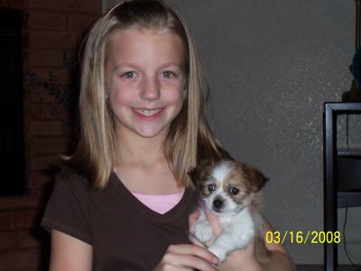 Kennedy with Rosie the Maltipom