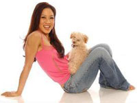 Michelle Kwan with Maltipoo Ginseng
