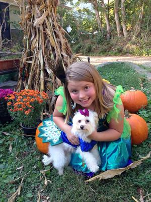 Millie, the puppy & Aubrey.. My 2 Little Peacocks!